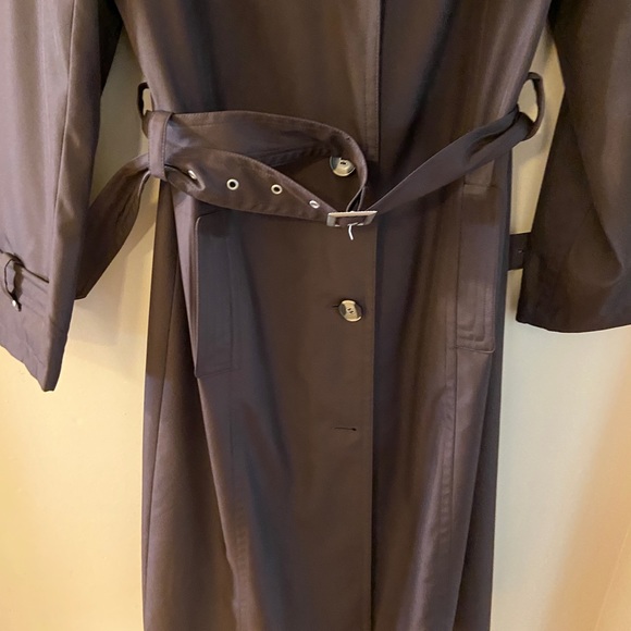 Vintage Simon Chang dark chocolate brown rain trench coat size 5/6 - Picture 6 of 10